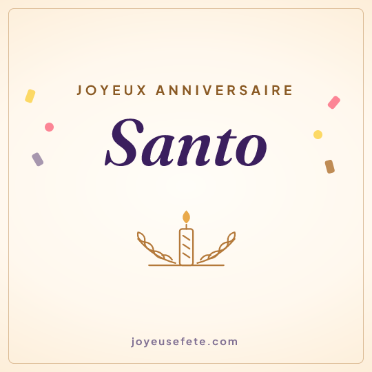 Image carrée « Joyeux anniversaire Santo » pour WhatsApp