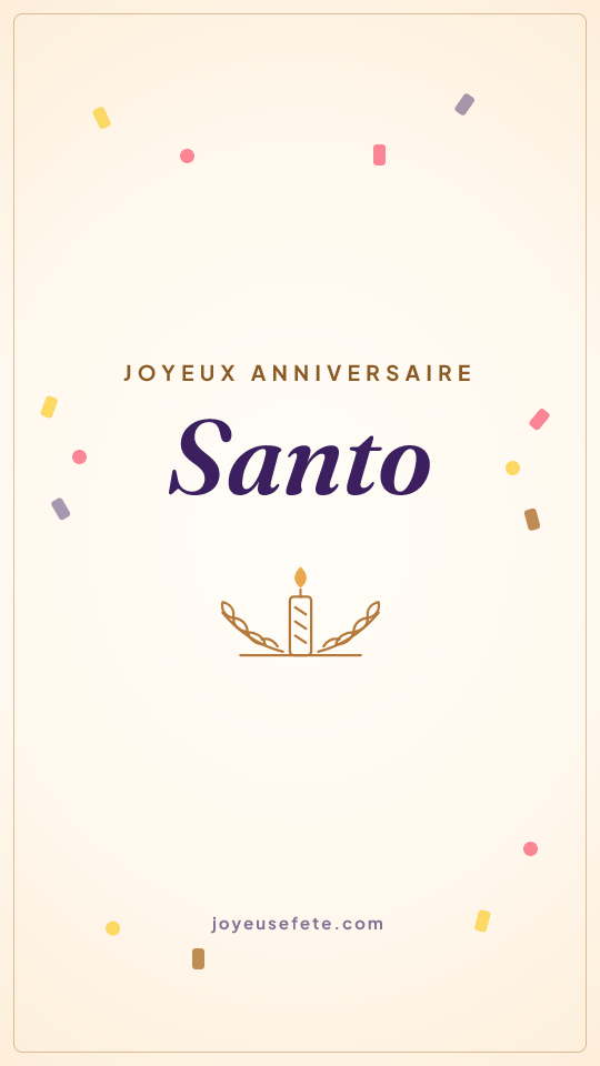 Image « Joyeux anniversaire Santo » au format story