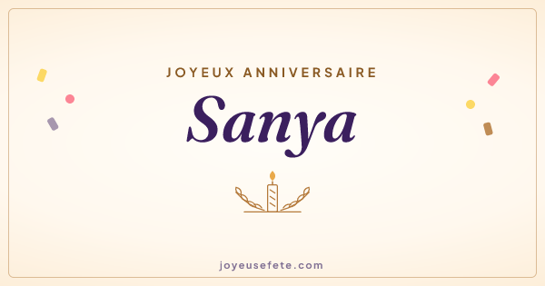 Image « Joyeux anniversaire Sanya » au format large