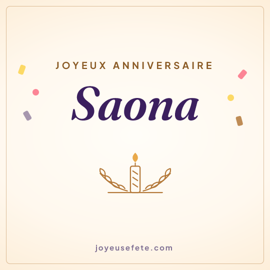 Image carrée « Joyeux anniversaire Saona » pour WhatsApp