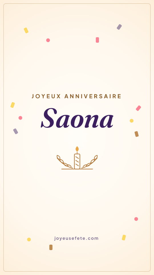 Image « Joyeux anniversaire Saona » au format story