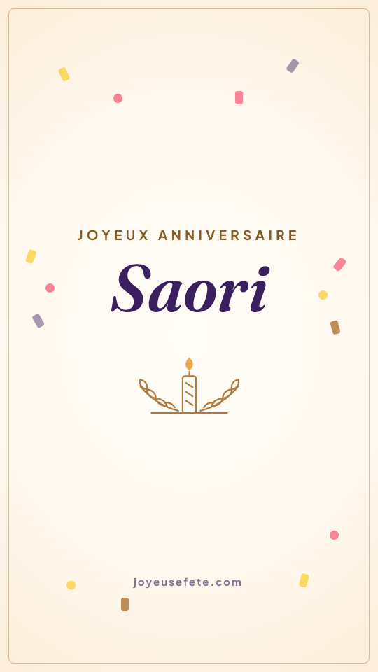 Image « Joyeux anniversaire Saori » au format story
