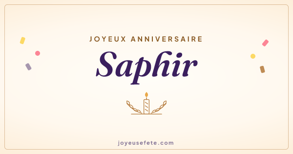 Image « Joyeux anniversaire Saphir » au format large