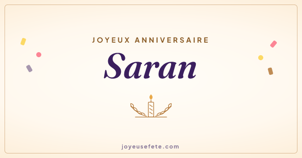 Image « Joyeux anniversaire Saran » au format large