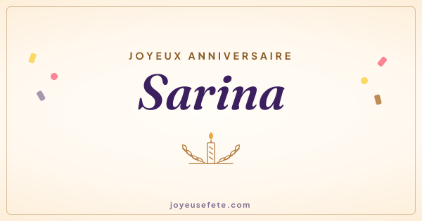 Image « Joyeux anniversaire Sarina » au format large