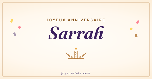 Image « Joyeux anniversaire Sarrah » au format large