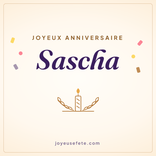 Image carrée « Joyeux anniversaire Sascha » pour WhatsApp