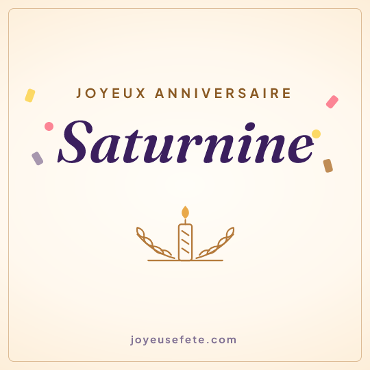 Image carrée « Joyeux anniversaire Saturnine » pour WhatsApp