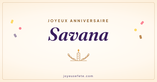 Image « Joyeux anniversaire Savana » au format large