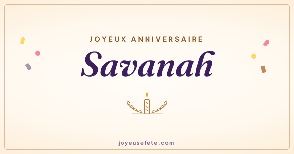 Image « Joyeux anniversaire Savanah » au format large