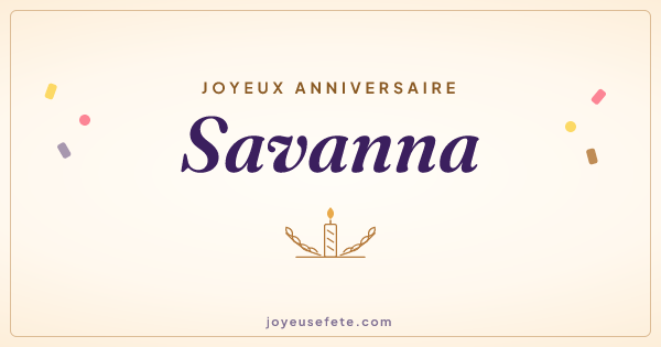 Image « Joyeux anniversaire Savanna » au format large
