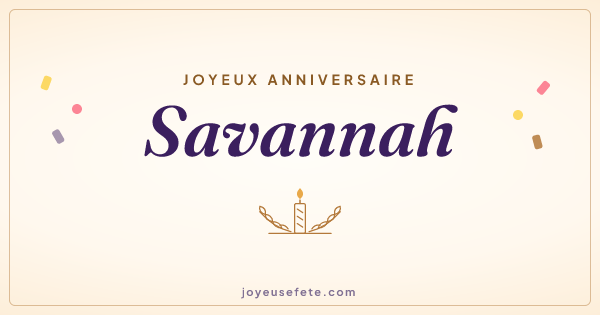 Image « Joyeux anniversaire Savannah » au format large
