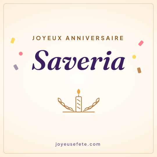 Image carrée « Joyeux anniversaire Saveria » pour WhatsApp