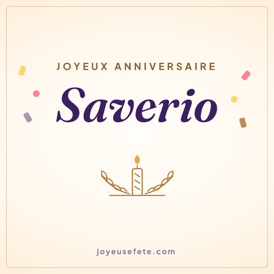 Image carrée « Joyeux anniversaire Saverio » pour WhatsApp