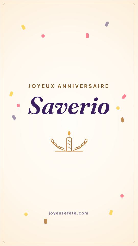 Image « Joyeux anniversaire Saverio » au format story