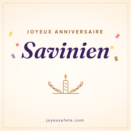 Image carrée « Joyeux anniversaire Savinien » pour WhatsApp