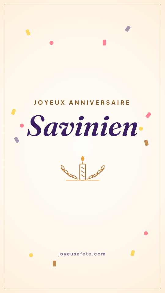 Image « Joyeux anniversaire Savinien » au format story