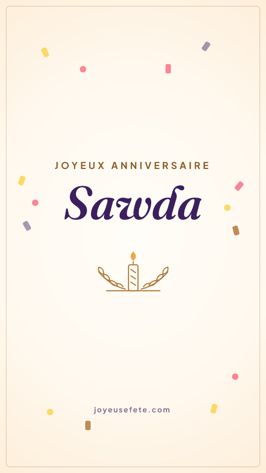 Image « Joyeux anniversaire Sawda » au format story