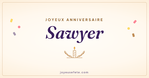 Image « Joyeux anniversaire Sawyer » au format large