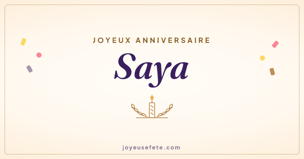 Image « Joyeux anniversaire Saya » au format large
