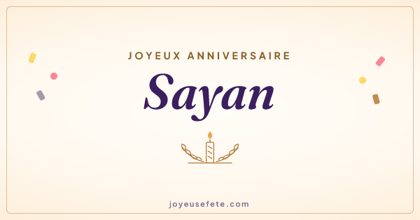 Image « Joyeux anniversaire Sayan » au format large