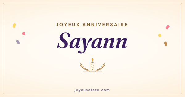 Image « Joyeux anniversaire Sayann » au format large