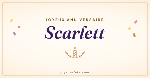 Image « Joyeux anniversaire Scarlett » au format large