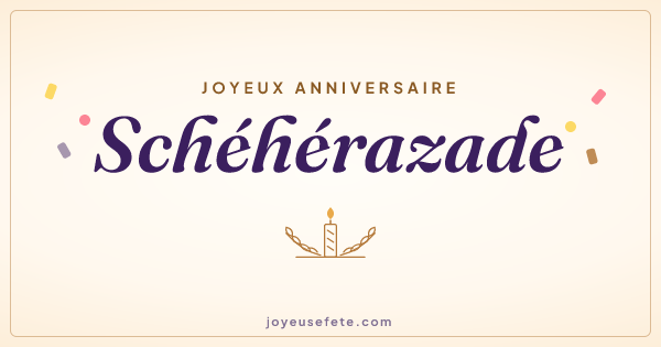 Image « Joyeux anniversaire Schéhérazade » au format large