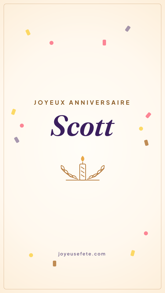 Image « Joyeux anniversaire Scott » au format story
