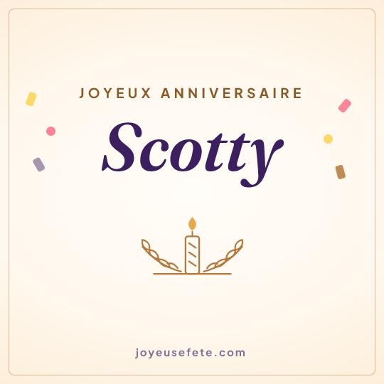 Image carrée « Joyeux anniversaire Scotty » pour WhatsApp