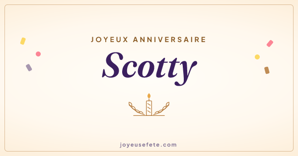 Image « Joyeux anniversaire Scotty » au format large