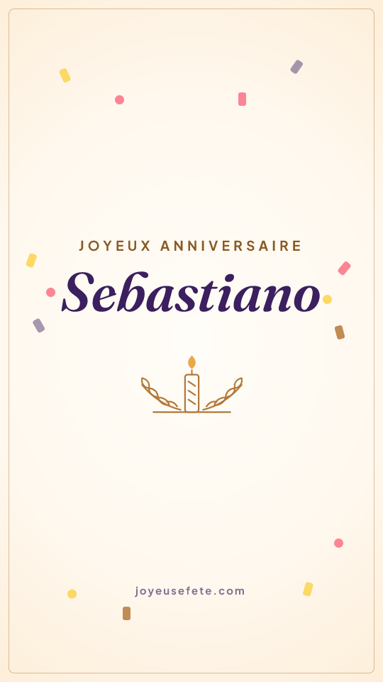 Image « Joyeux anniversaire Sebastiano » au format story
