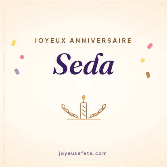 Image carrée « Joyeux anniversaire Seda » pour WhatsApp
