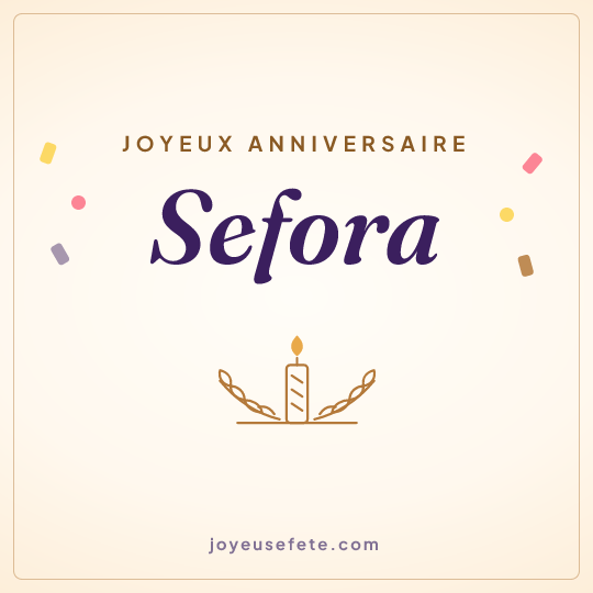 Image carrée « Joyeux anniversaire Sefora » pour WhatsApp