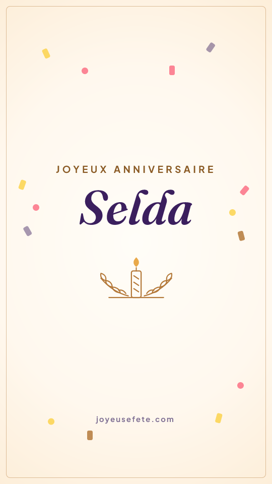 Image « Joyeux anniversaire Selda » au format story