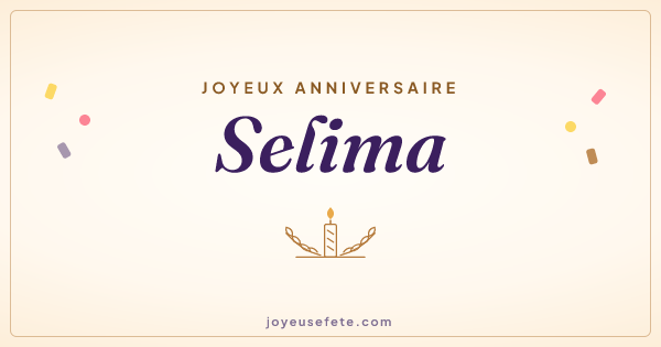 Image « Joyeux anniversaire Selima » au format large