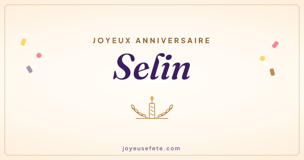 Image « Joyeux anniversaire Selin » au format large