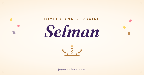 Image « Joyeux anniversaire Selman » au format large