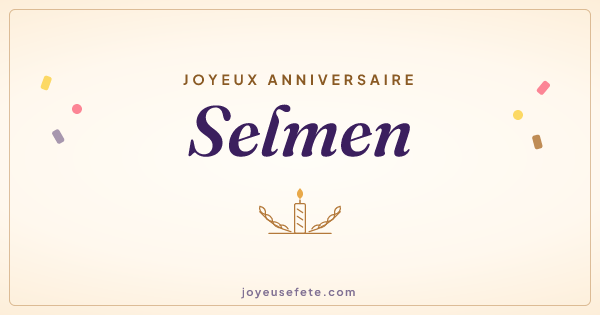 Image « Joyeux anniversaire Selmen » au format large