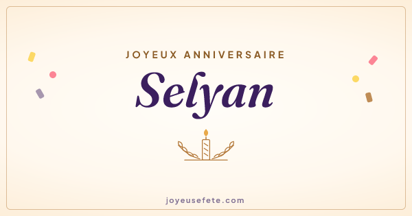 Image « Joyeux anniversaire Selyan » au format large