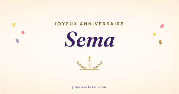 Image « Joyeux anniversaire Sema » au format large