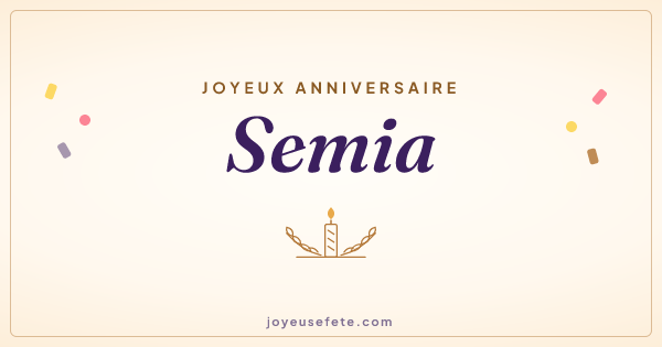 Image « Joyeux anniversaire Semia » au format large