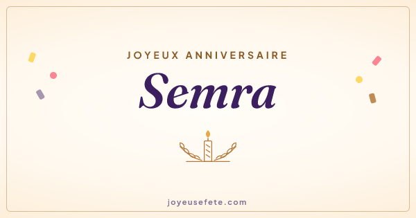 Image « Joyeux anniversaire Semra » au format large
