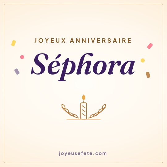 Image carrée « Joyeux anniversaire Séphora » pour WhatsApp