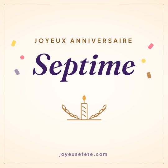 Image carrée « Joyeux anniversaire Septime » pour WhatsApp
