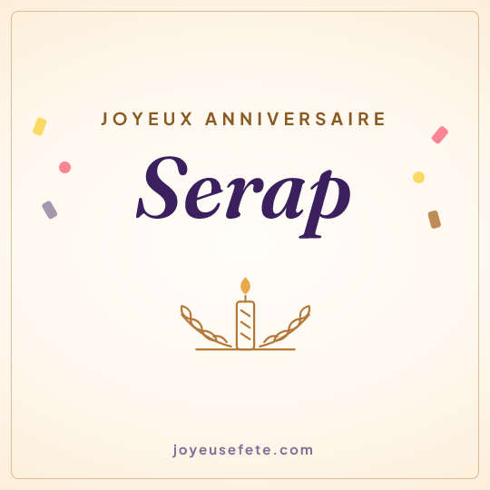 Image carrée « Joyeux anniversaire Serap » pour WhatsApp