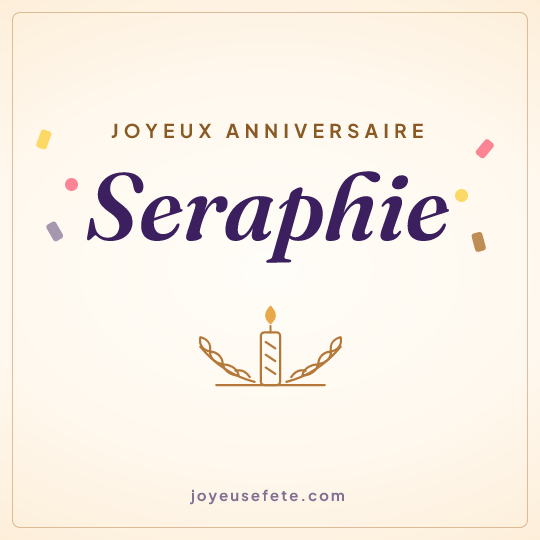 Image carrée « Joyeux anniversaire Seraphie » pour WhatsApp