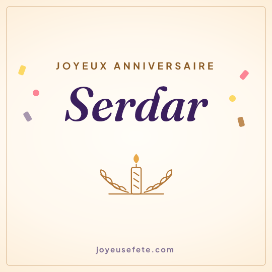 Image carrée « Joyeux anniversaire Serdar » pour WhatsApp