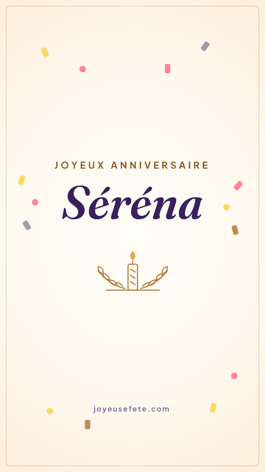 Image « Joyeux anniversaire Séréna » au format story