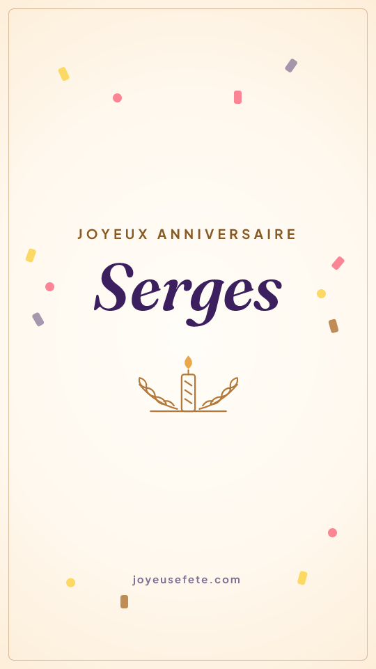 Image « Joyeux anniversaire Serges » au format story